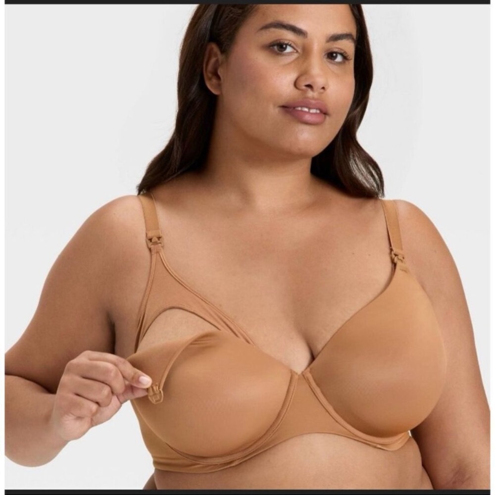 Auden Tan Nursing Bra Lightly Lined Full Coverage T-shirt Bra New - Picture 3 of 8